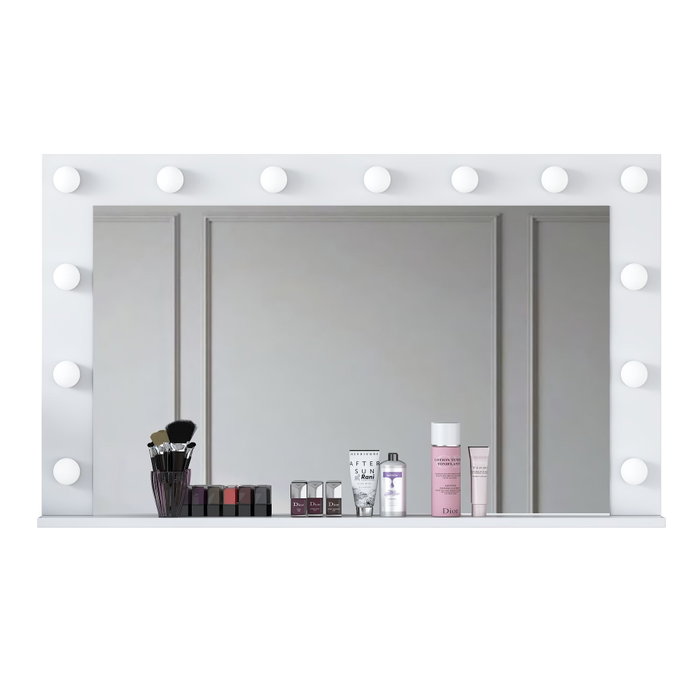 Hanah Home EF110 - 5167 Mesa de maquillaje blanca con 13 focos